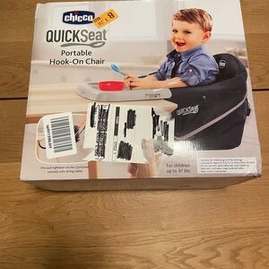 NWT Unopened Chicco QuickSeat Portable Hook-On Chair - Graphite